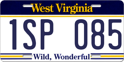 WV license plate 1SP085