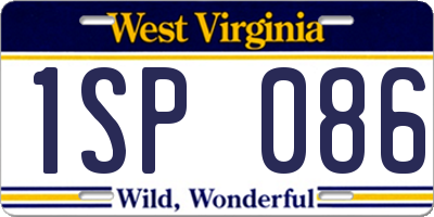 WV license plate 1SP086