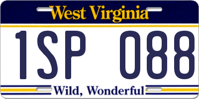 WV license plate 1SP088