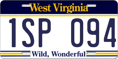 WV license plate 1SP094
