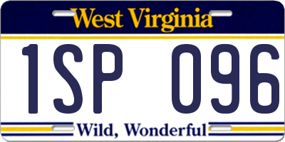 WV license plate 1SP096