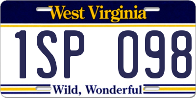 WV license plate 1SP098
