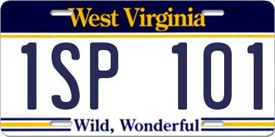 WV license plate 1SP101