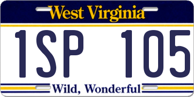 WV license plate 1SP105