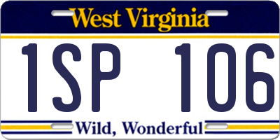 WV license plate 1SP106