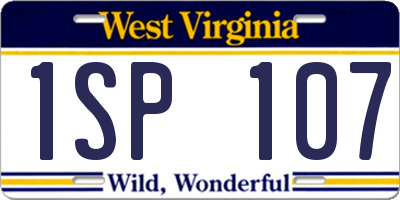 WV license plate 1SP107