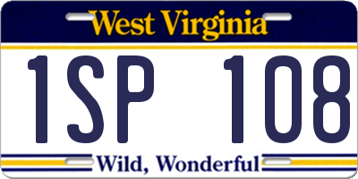 WV license plate 1SP108