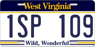 WV license plate 1SP109