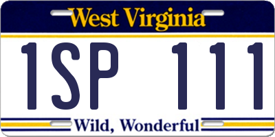WV license plate 1SP111