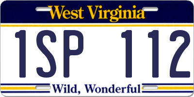 WV license plate 1SP112