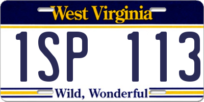 WV license plate 1SP113