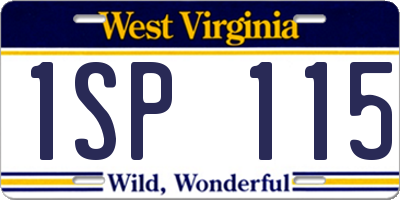 WV license plate 1SP115