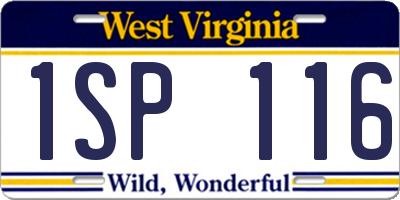 WV license plate 1SP116