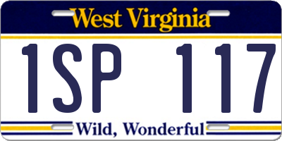 WV license plate 1SP117