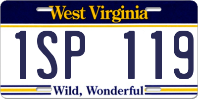 WV license plate 1SP119