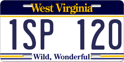WV license plate 1SP120