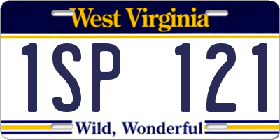 WV license plate 1SP121