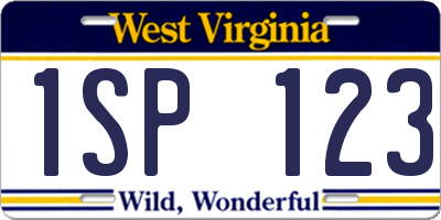 WV license plate 1SP123