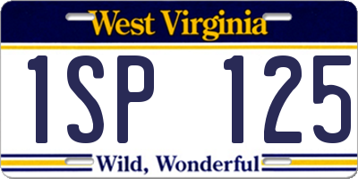 WV license plate 1SP125