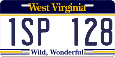 WV license plate 1SP128