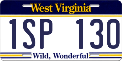 WV license plate 1SP130