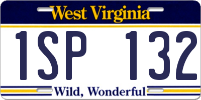 WV license plate 1SP132