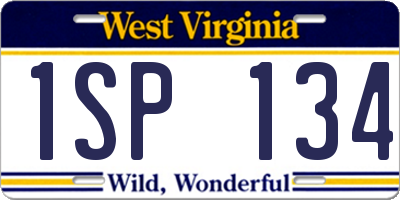 WV license plate 1SP134