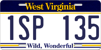 WV license plate 1SP135