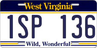 WV license plate 1SP136