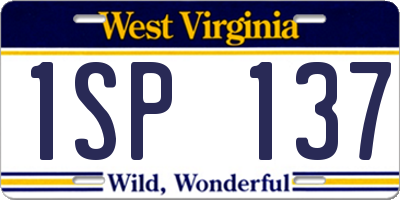 WV license plate 1SP137