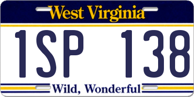 WV license plate 1SP138
