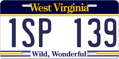 WV license plate 1SP139