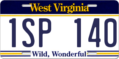 WV license plate 1SP140