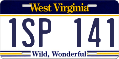 WV license plate 1SP141