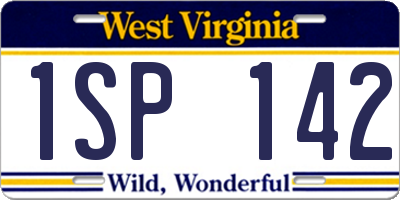 WV license plate 1SP142