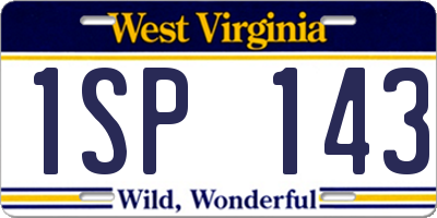 WV license plate 1SP143