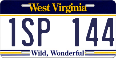 WV license plate 1SP144