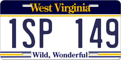WV license plate 1SP149