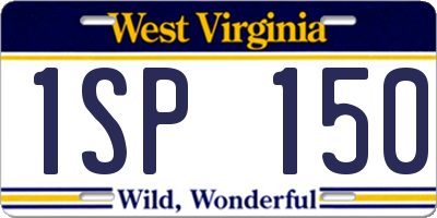 WV license plate 1SP150