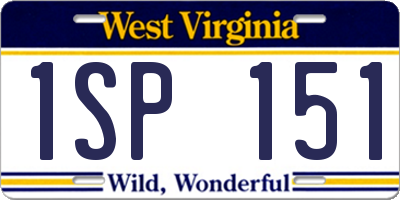 WV license plate 1SP151