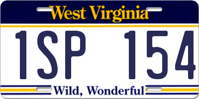 WV license plate 1SP154
