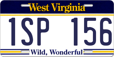 WV license plate 1SP156