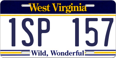 WV license plate 1SP157