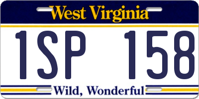WV license plate 1SP158