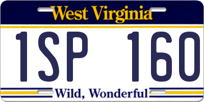 WV license plate 1SP160