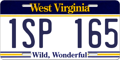 WV license plate 1SP165