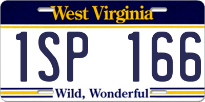 WV license plate 1SP166