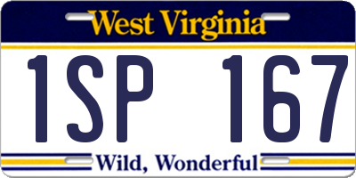 WV license plate 1SP167