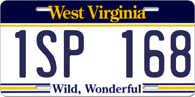 WV license plate 1SP168
