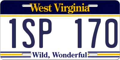 WV license plate 1SP170